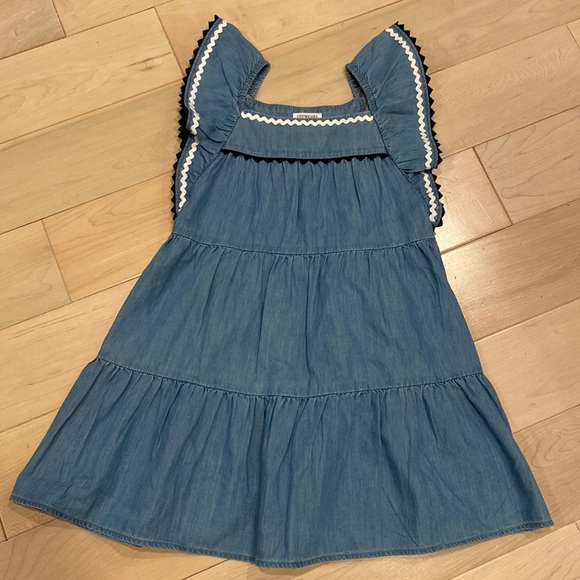 Crewcuts Other - Crewcuts girls soft cotton ruffle sleeve blue denim dress 4